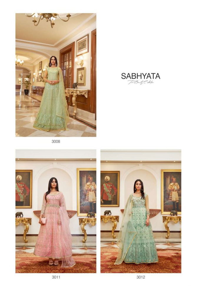 Sabhyata By Bela Wedding Wear Net Anarkali Suit Exporters In India